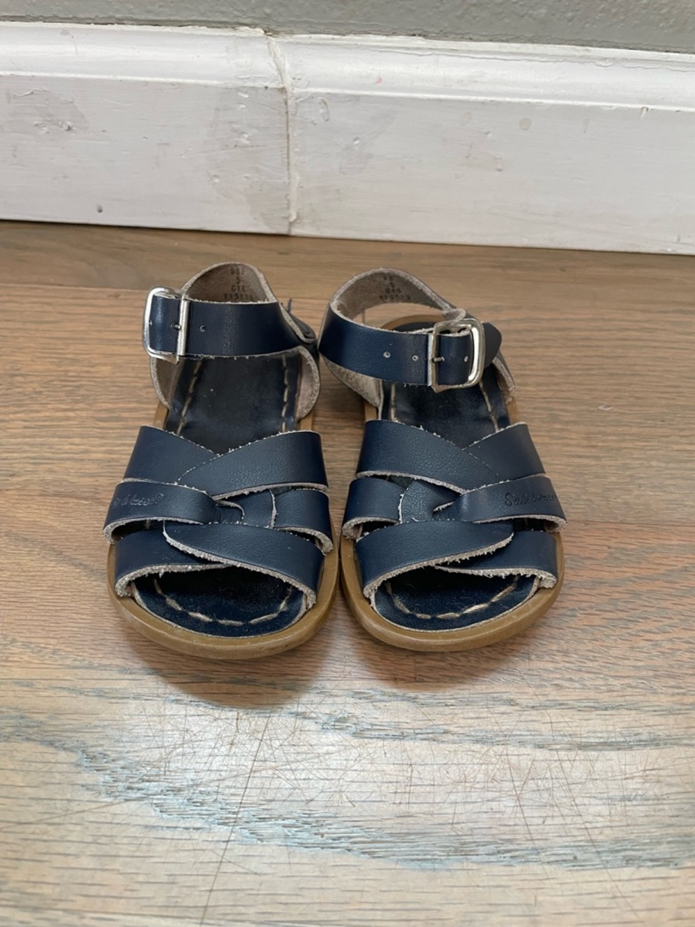 Salt Water Sandals Navy Leather Toddler Size 6 Classic Strappy